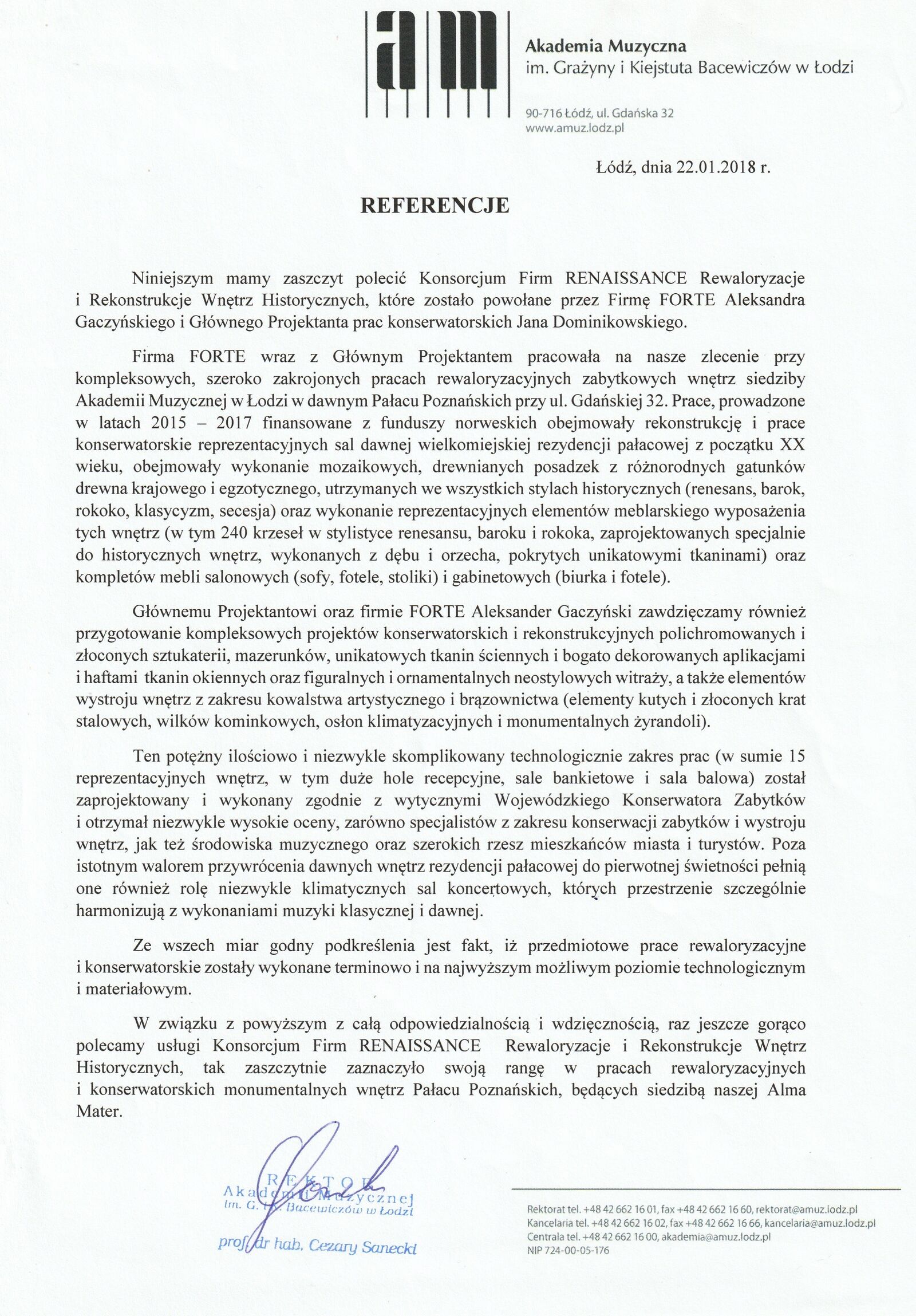 Skan referencji klienta FORTE